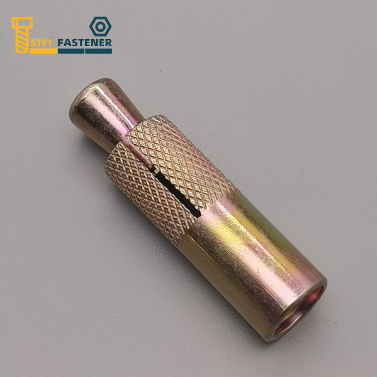 Въглеродна стомана жълта цинкова нарязана котва с Knurling