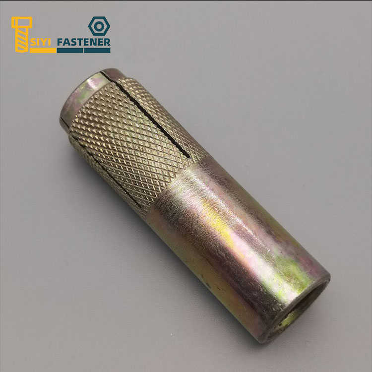 Капчица от въглеродна стомана с жълт цинк в котва с Knurling